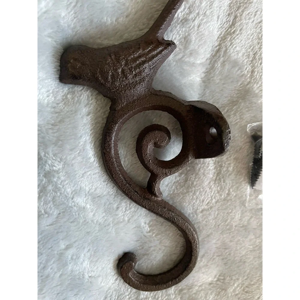 Cast Iron Rustic Bird Wall Hook Coat Towel Key Hook Farmhouse Decor Cottagecore